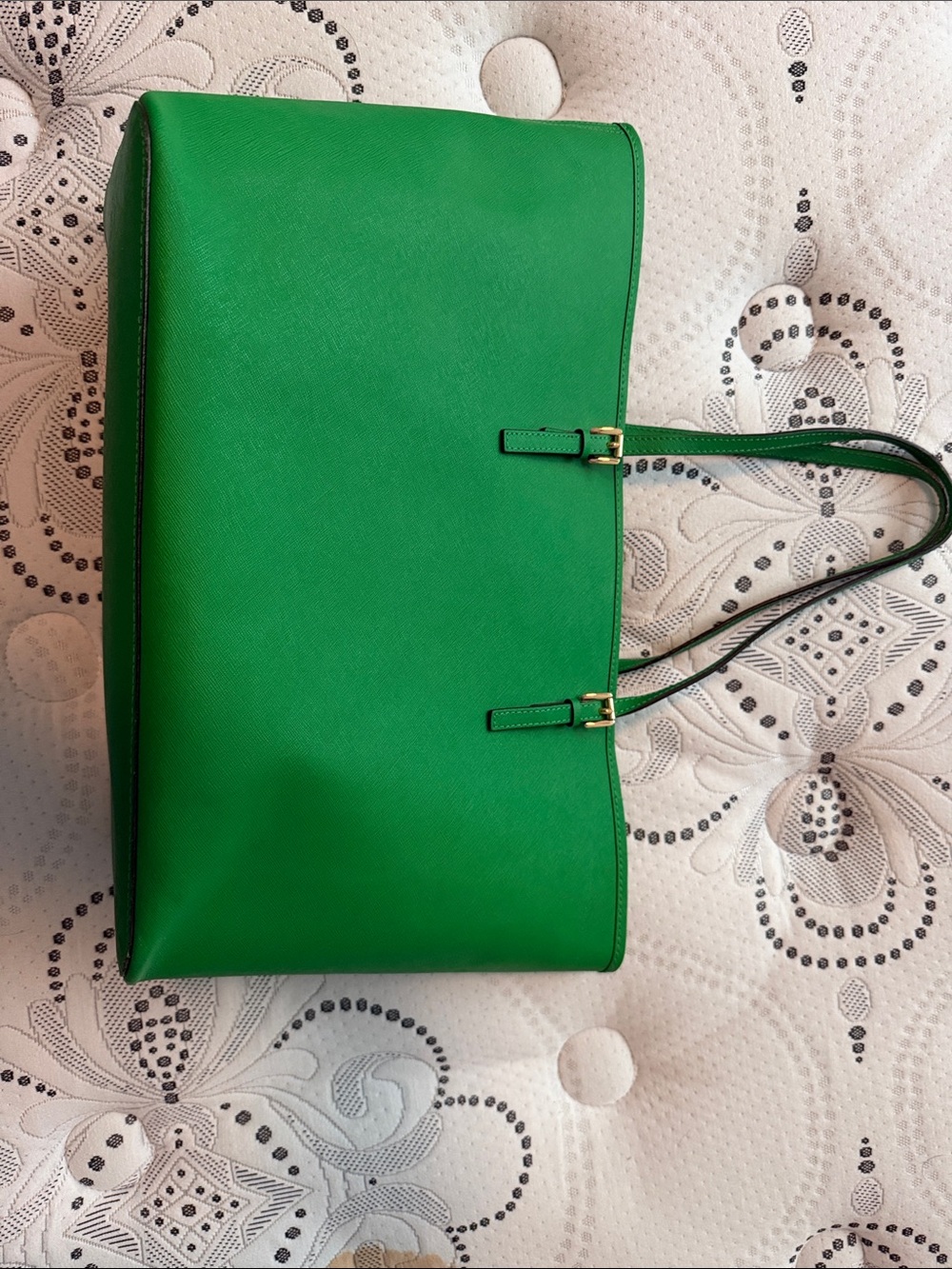 Michael Kors Green Saffiano Leather Tote with Gold Hardware - Picture 9 of 14
